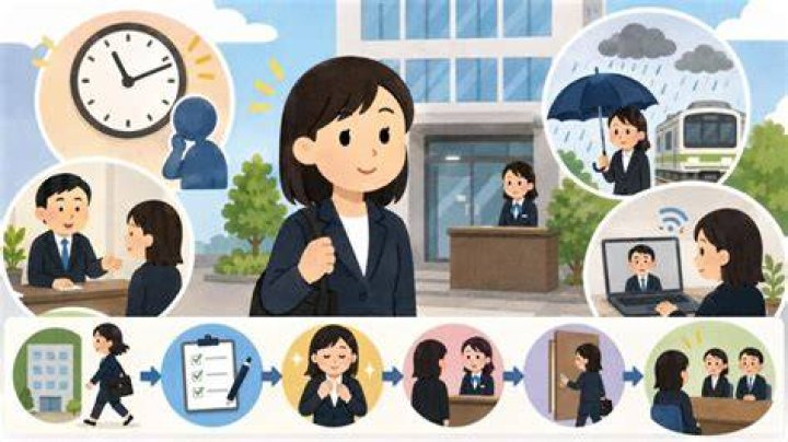 バイト面接の到着目安と当日の動き方イメージ